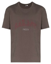 T-shirt girocollo stampata marrone scuro di Isabel Marant