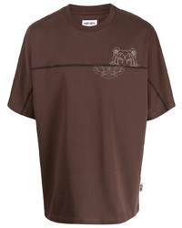 T-shirt girocollo stampata marrone scuro di Kenzo