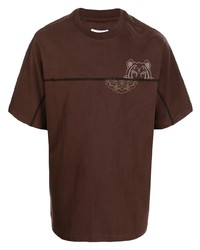 T-shirt girocollo stampata marrone scuro di Kenzo