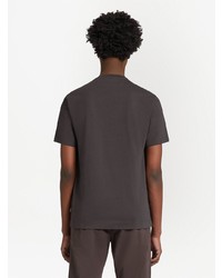 T-shirt girocollo stampata marrone scuro di Z Zegna