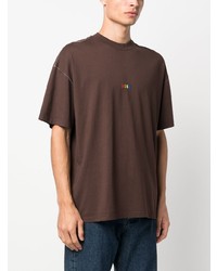 T-shirt girocollo stampata marrone scuro di MSGM