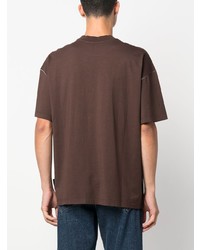 T-shirt girocollo stampata marrone scuro di MSGM