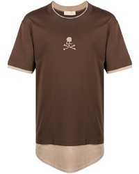T-shirt girocollo stampata marrone scuro di Mastermind World