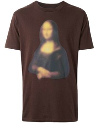 T-shirt girocollo stampata marrone scuro di Off-White