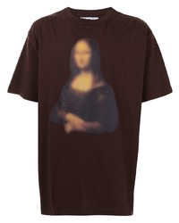 T-shirt girocollo stampata marrone scuro di Off-White