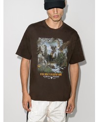 T-shirt girocollo stampata marrone scuro di Phipps