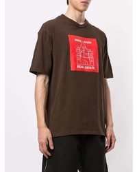 T-shirt girocollo stampata marrone scuro di Undercover