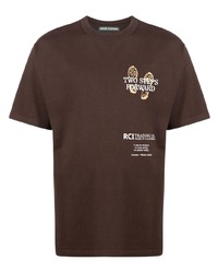 T-shirt girocollo stampata marrone scuro di Reese Cooper® 