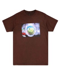 T-shirt girocollo stampata marrone scuro di Travis Scott Astroworld