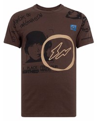 T-shirt girocollo stampata marrone scuro di Travis Scott