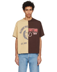 T-shirt girocollo stampata marrone scuro di Valentino