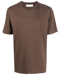 T-shirt girocollo stampata marrone di 1017 Alyx 9Sm