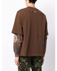 T-shirt girocollo stampata marrone di AAPE BY A BATHING APE