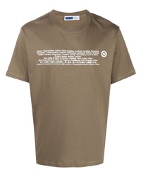 T-shirt girocollo stampata marrone di AFFIX