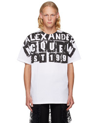 T-shirt girocollo stampata marrone di Alexander McQueen