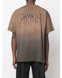 T-shirt girocollo stampata marrone di Roberto Cavalli
