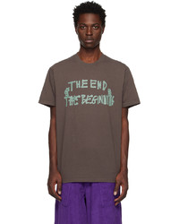 T-shirt girocollo stampata marrone di Awake NY