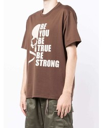 T-shirt girocollo stampata marrone di Mastermind World