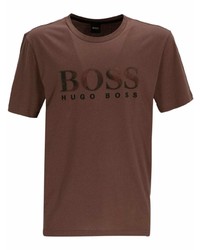 T-shirt girocollo stampata marrone di BOSS HUGO BOSS