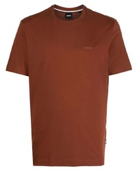 T-shirt girocollo stampata marrone di BOSS