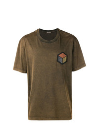T-shirt girocollo stampata marrone di Bottega Veneta