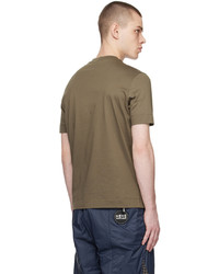 T-shirt girocollo stampata marrone di Emporio Armani