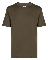 T-shirt girocollo stampata marrone di C.P. Company
