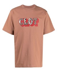 T-shirt girocollo stampata marrone di Clot