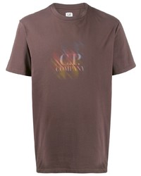 T-shirt girocollo stampata marrone di CP Company