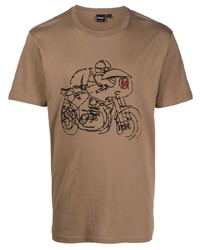 T-shirt girocollo stampata marrone di Deus Ex Machina