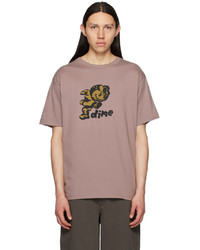 T-shirt girocollo stampata marrone di Dime