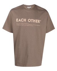 T-shirt girocollo stampata marrone di Each X Other