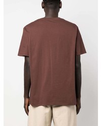 T-shirt girocollo stampata marrone di Balmain