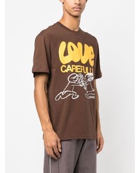 T-shirt girocollo stampata marrone di MARKET