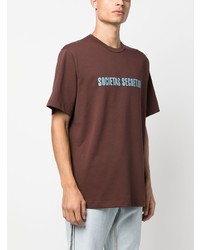 T-shirt girocollo stampata marrone di Helmut Lang