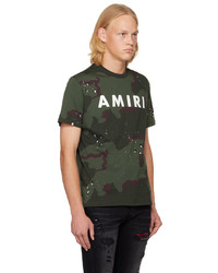 T-shirt girocollo stampata marrone di Amiri