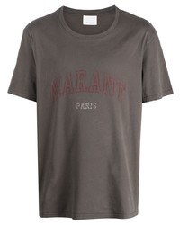 T-shirt girocollo stampata marrone di Isabel Marant