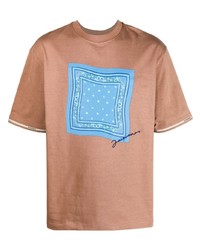 T-shirt girocollo stampata marrone di Jacquemus