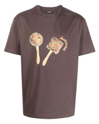 T-shirt girocollo stampata marrone di Jacquemus