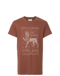 T-shirt girocollo stampata marrone di Kent & Curwen