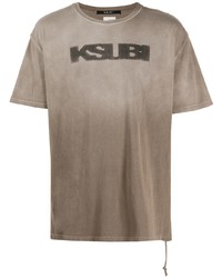 T-shirt girocollo stampata marrone di Ksubi