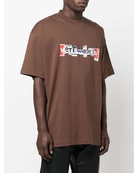 T-shirt girocollo stampata marrone di Vetements