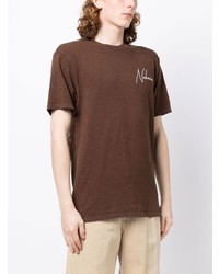 T-shirt girocollo stampata marrone di Nahmias