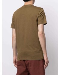 T-shirt girocollo stampata marrone di PS Paul Smith