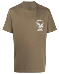 T-shirt girocollo stampata marrone di Maharishi