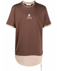 T-shirt girocollo stampata marrone di Mastermind World