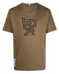 T-shirt girocollo stampata marrone di McQ