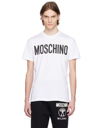 T-shirt girocollo stampata marrone di Moschino
