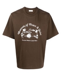 T-shirt girocollo stampata marrone di Museum of Peace & Quiet