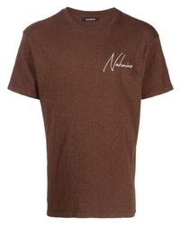 T-shirt girocollo stampata marrone di Nahmias